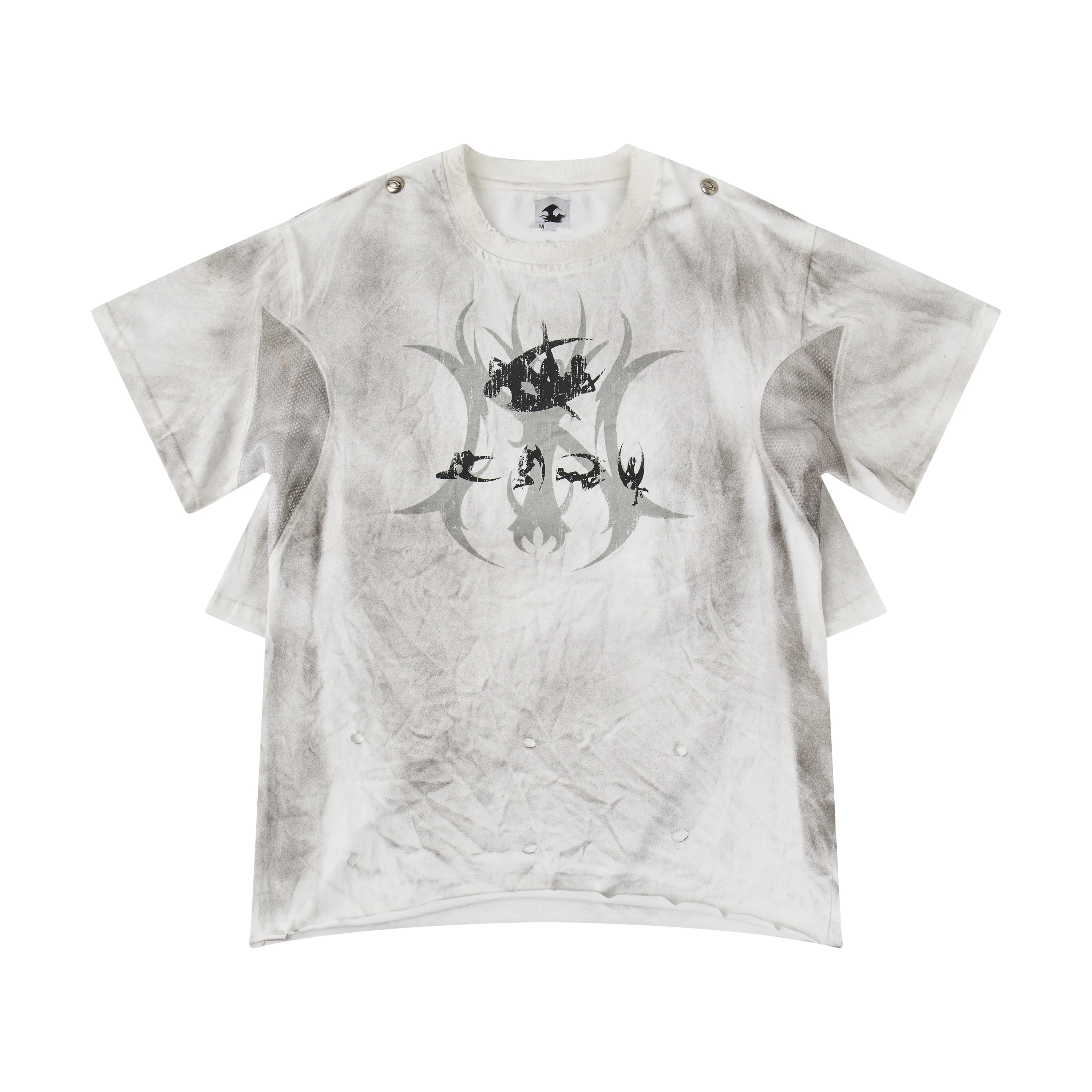 "CHAOS GIRL" WHITE WAXED T SHIRT