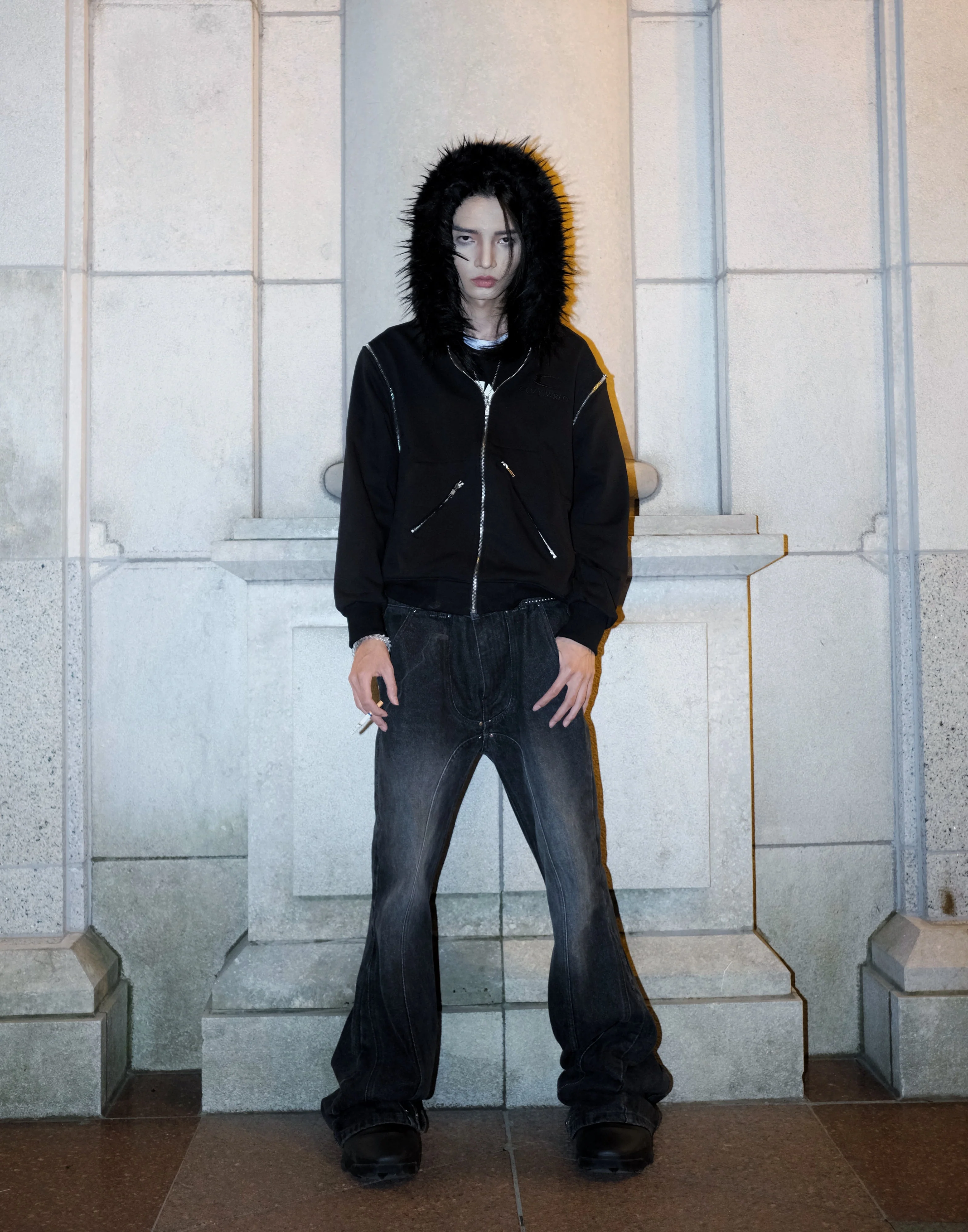CZ DARK KNIGHT FLARE JEANS - Image 7