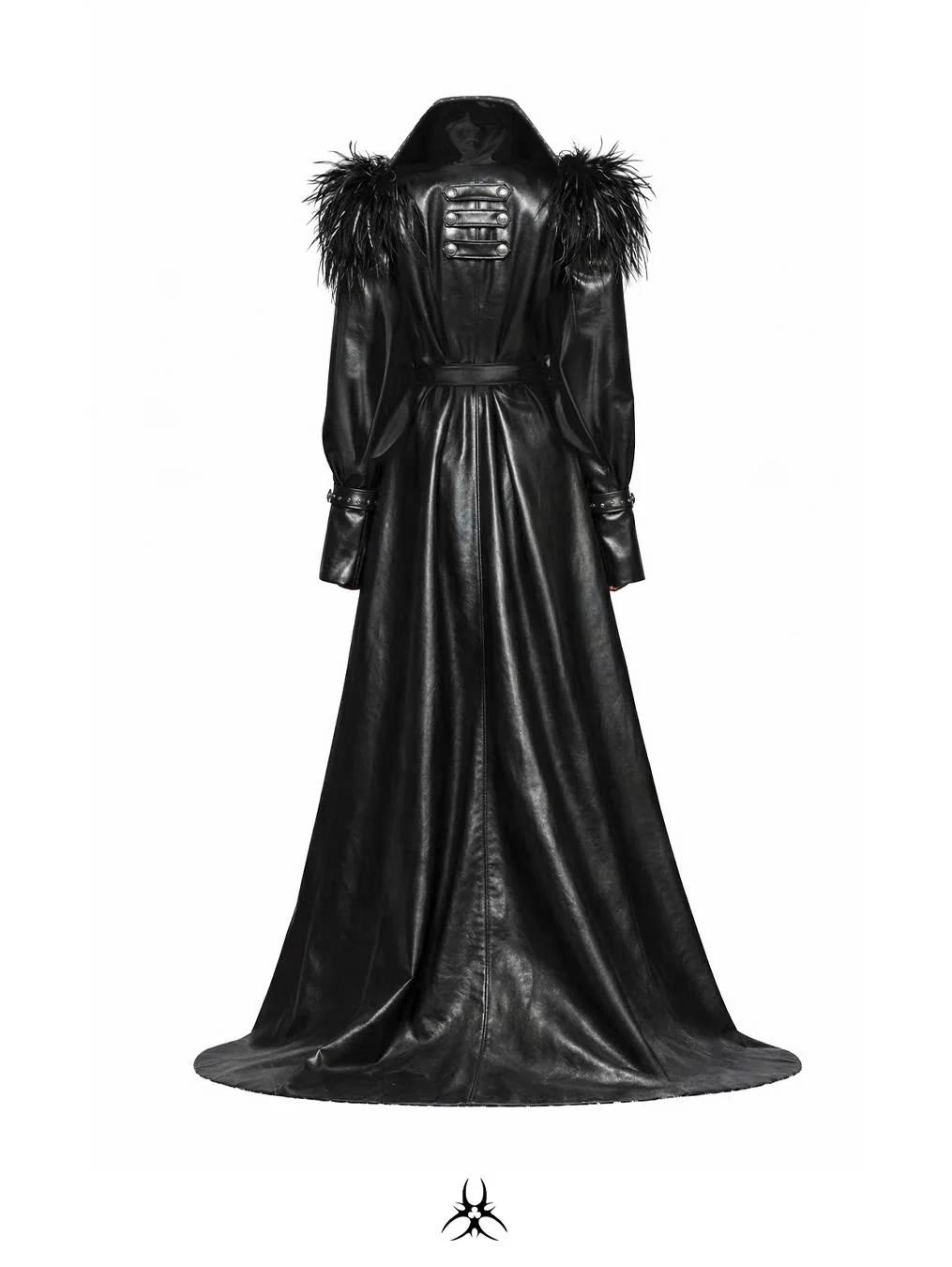 “DARK REQUIEM” Leather Trench Coat - Image 2