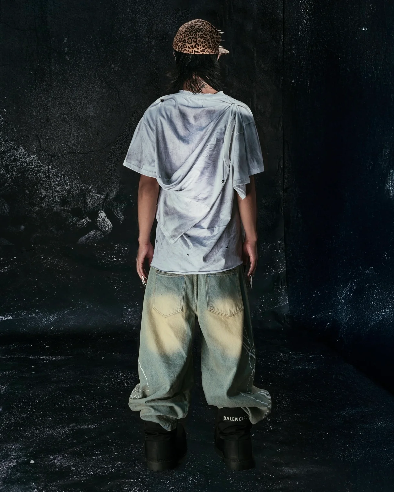 "LIFESTYLE" VINTAGE WAXED BAGGY JEANS - Image 8