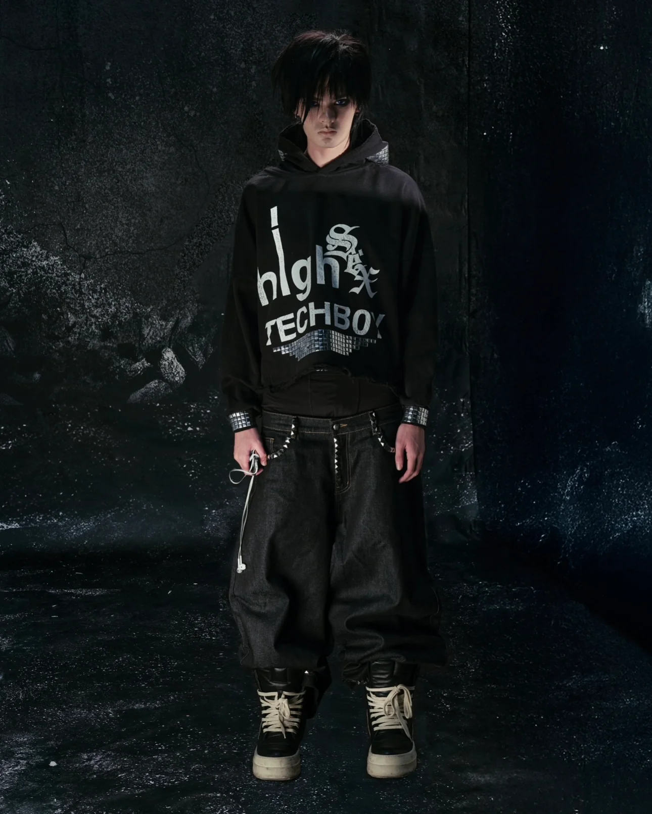 "TECH B0Y" STUDDED HOODIE - Image 8